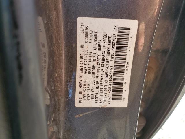 1HGCR2F81DA279326 - 2013 HONDA ACCORD EXL GRAY photo 12