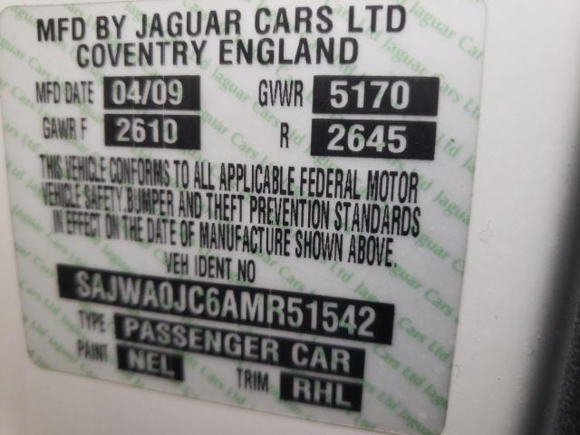 SAJWA0JC6AMR51542 - 2010 JAGUAR XF R WHITE photo 12