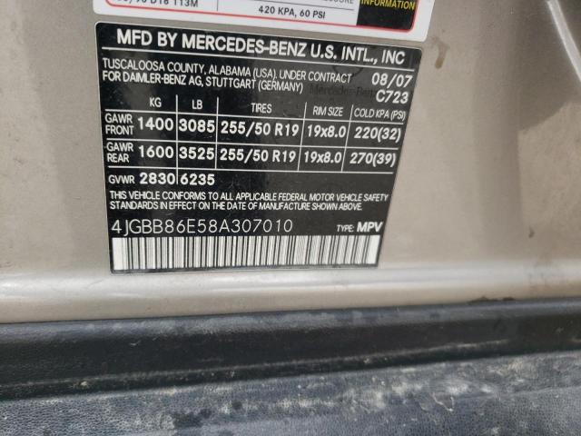 4JGBB86E58A307010 - 2008 MERCEDES-BENZ ML 350 GRAY photo 12