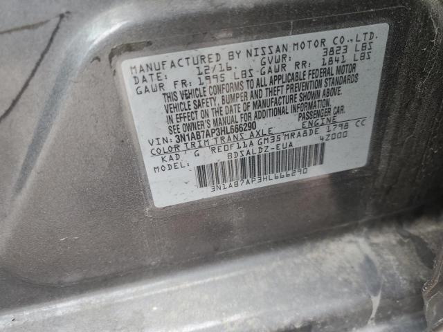 3N1AB7AP3HL666290 - 2017 NISSAN SENTRA S GRAY photo 12