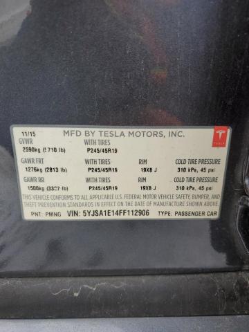 5YJSA1E14FF112906 - 2015 TESLA MODEL S Boz foto 12