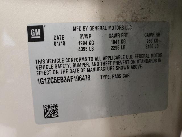 1G1ZC5EB3AF196478 - 2010 CHEVROLET MALIBU 1LT 棕色 照片 12