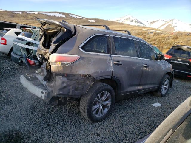 5TDJKRFH4FS086340 - 2015 TOYOTA HIGHLANDER XLE GRAY photo 3