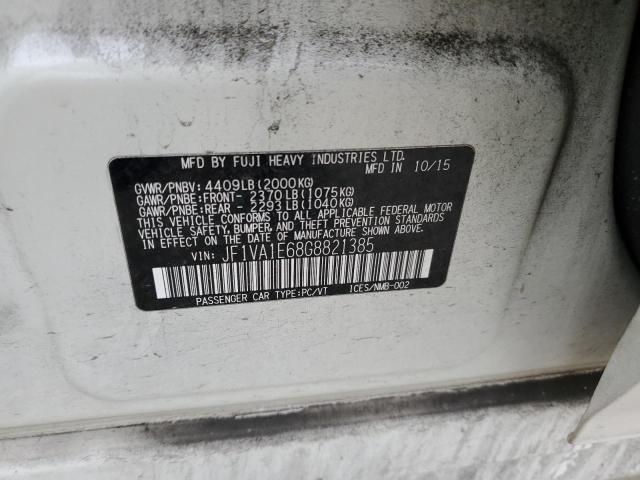 JF1VA1E68G8821385 - 2016 SUBARU WRX PREMIUM WHITE photo 12