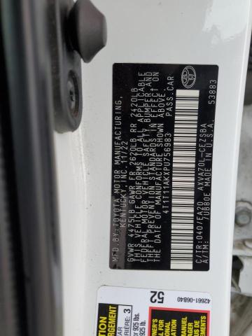 4T1T11AKXPU756983 - 2023 TOYOTA CAMRY SE NIGHT SHADE WHITE photo 12