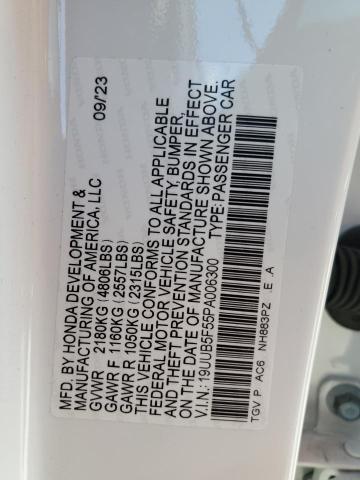 19UUB5F55PA006300 - 2023 ACURA TLX TECH A WHITE photo 12