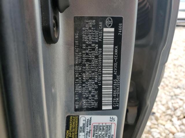 4T1BE32KX5U989768 - 2005 TOYOTA CAMRY LE SILVER photo 12