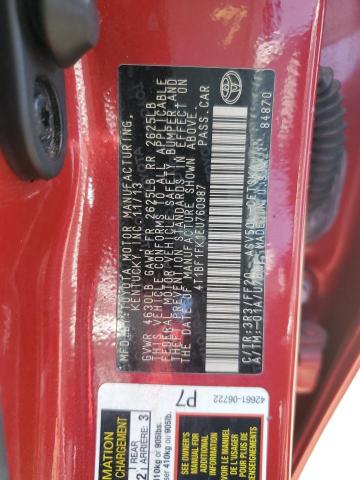 4T1BF1FK1EU760987 - 2014 TOYOTA CAMRY AU L RED photo 12