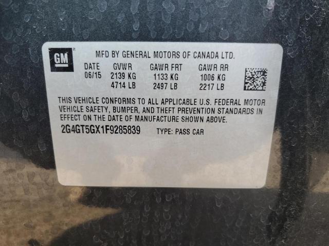 2G4GT5GX1F9285839 - 2015 BUICK REGAL GS GRAY photo 12