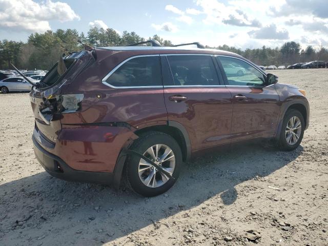 5TDJKRFH6FS206221 - 2015 TOYOTA HIGHLANDER XLE MAROON photo 3