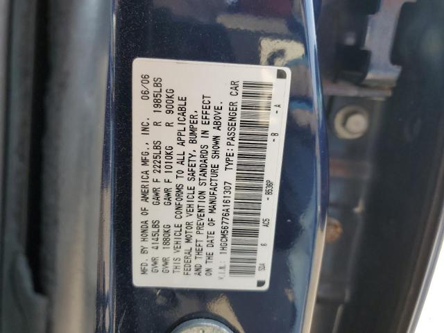 1HGCM56776A161307 - 2006 HONDA ACCORD EX BLUE photo 12