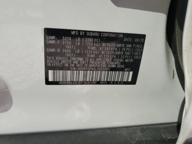 4S4BTGPD8L3255883 - 2020 SUBARU OUTBACK TOURING LDL Սպիտակ լուսանկար 13