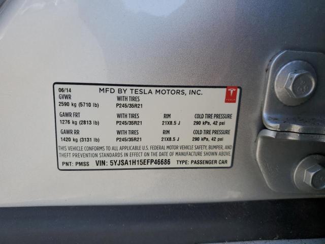 5YJSA1H15EFP46686 - 2014 TESLA MODEL S Gümüş foto 13