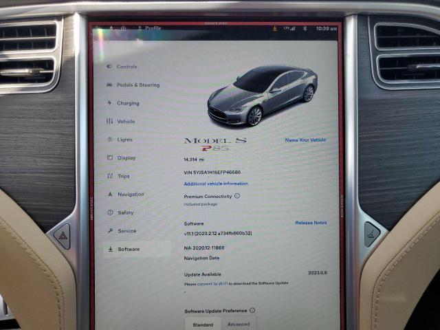 5YJSA1H15EFP46686 - 2014 TESLA MODEL S Gümüş foto 9