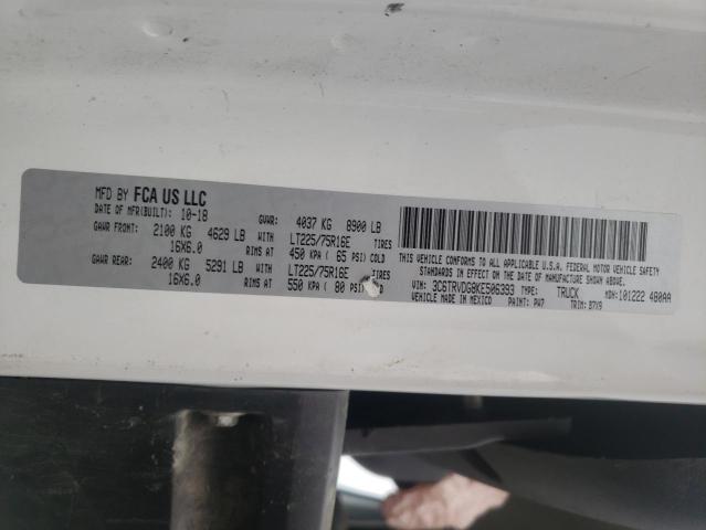 3C6TRVDG8KE506393 - 2019 RAM PROMASTER 2500 HIGH WHITE photo 13