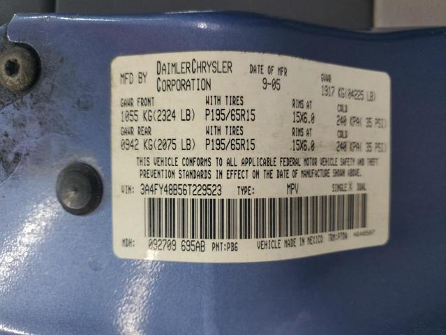 3A4FY48B56T229523 - 2006 CHRYSLER PT CRUISER BLUE photo 12