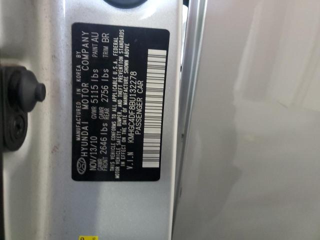 KMHGC4DF8BU132278 - 2011 HYUNDAI GENESIS 4.6L SILVER photo 12