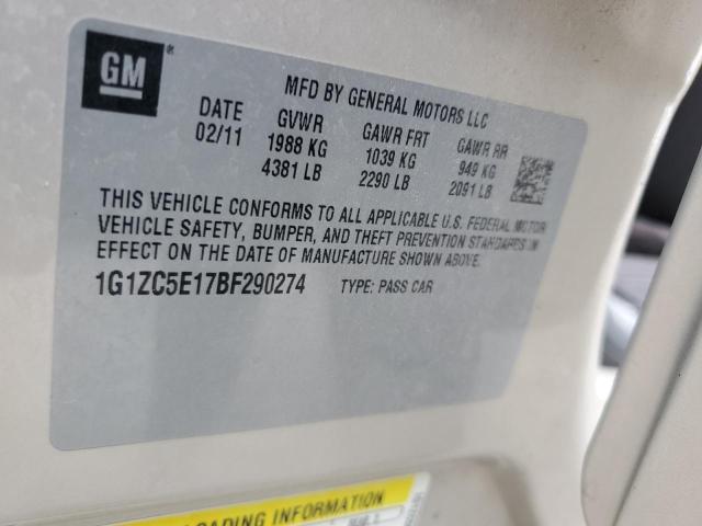 1G1ZC5E17BF290274 - 2011 CHEVROLET MALIBU 1LT 棕色 照片 12