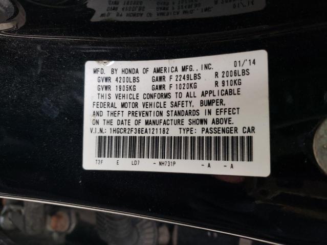 1HGCR2F36EA121182 - 2014 HONDA ACCORD LX BLACK photo 12