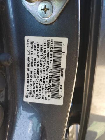 19XFB2F84DE013411 - 2013 HONDA CIVIC EX GRAY photo 12