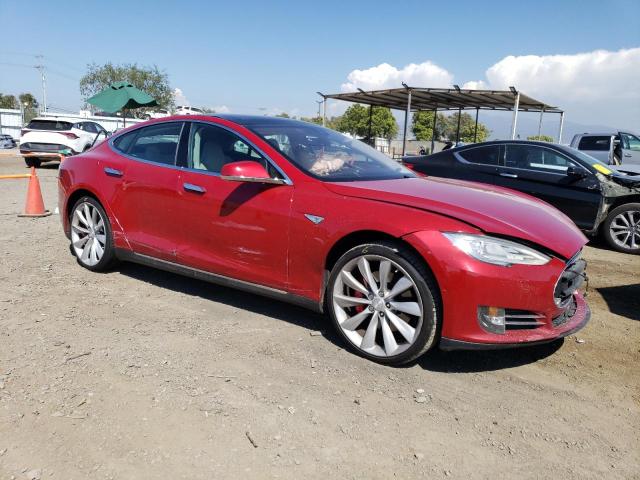 5YJSA1H17EFP52702 - 2014 TESLA MODEL S RED photo 4