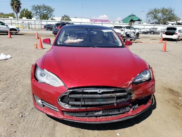 5YJSA1H17EFP52702 - 2014 TESLA MODEL S RED photo 5