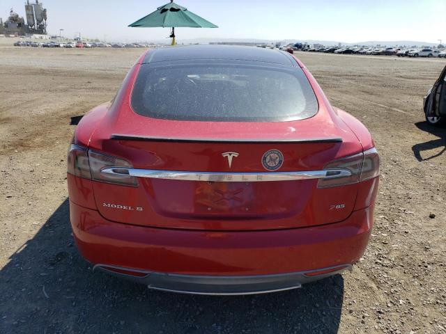 5YJSA1H17EFP52702 - 2014 TESLA MODEL S RED photo 6