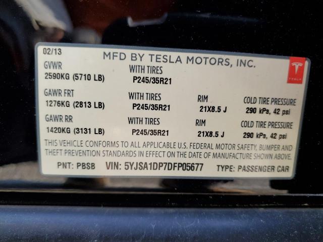 5YJSA1DP7DFP05677 - 2013 TESLA MODEL S Սև լուսանկար 13