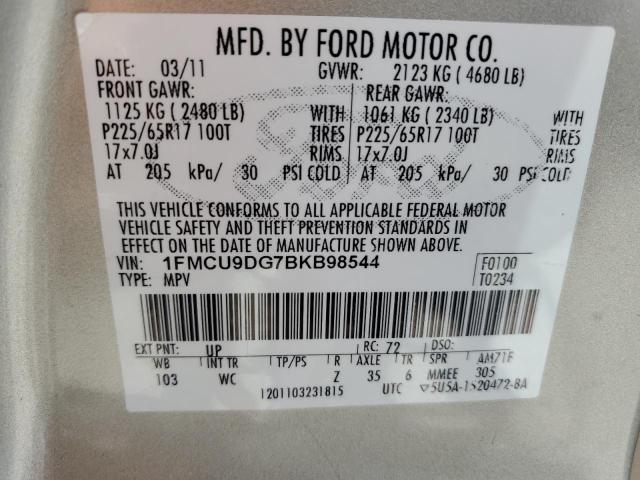 1FMCU9DG7BKB98544 - 2011 FORD ESCAPE XLT GOLD photo 13