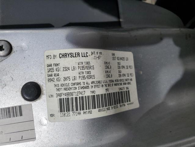 3A8FY48B98T127417 - 2008 CHRYSLER PT CRUISER SILVER photo 12