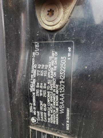 WBAAA1301H2322503 - 1987 BMW 325 IS أسود صورة 12