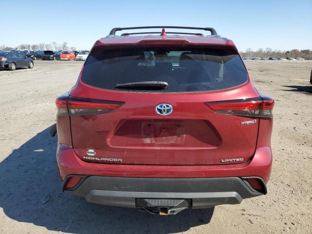 5TDDBRCH6MS016465 - 2021 TOYOTA HIGHLANDER HYBRID LIMITED RED photo 6