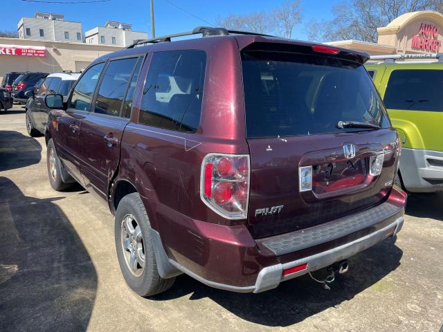 2HKYF18697H532313 - 2007 HONDA PILOT EXL MAROON photo 3