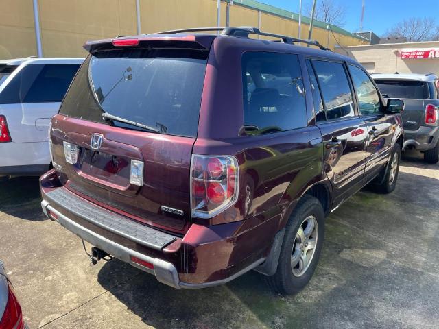 2HKYF18697H532313 - 2007 HONDA PILOT EXL MAROON photo 4