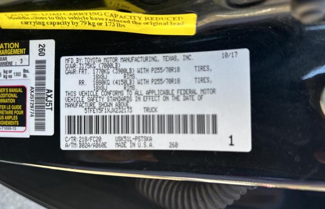 5TFEY5F1XJX232173 - 2018 TOYOTA TUNDRA CREWMAX SR5 BLUE photo 10