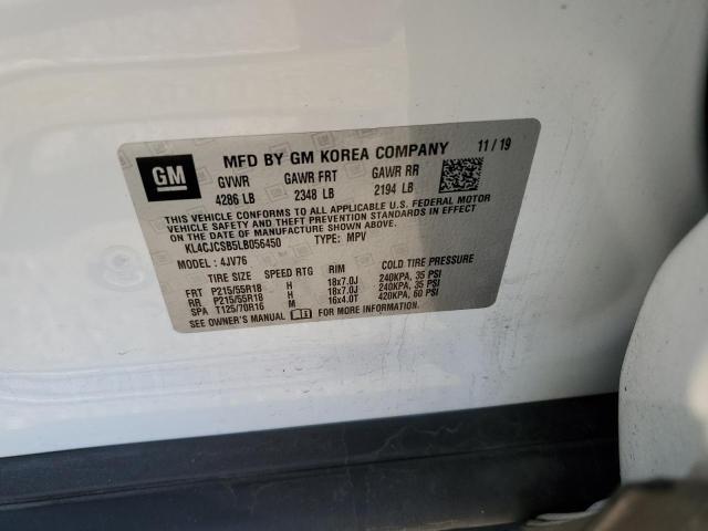 KL4CJCSB5LB056450 - 2020 BUICK ENCORE ESSENCE WHITE photo 13