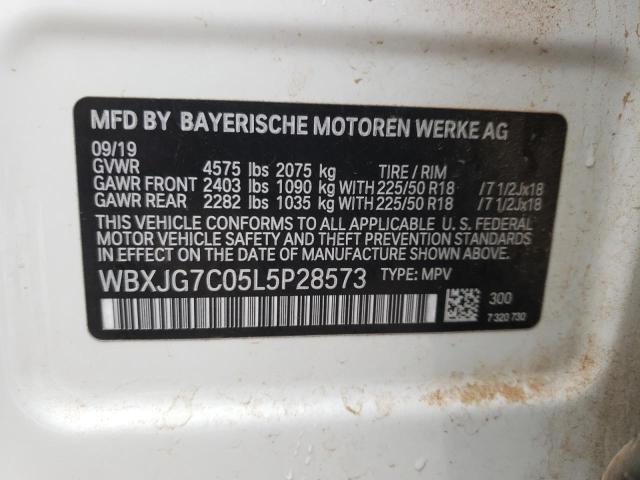 WBXJG7C05L5P28573 - 2020 BMW X1 SDRIVE28I WHITE photo 14