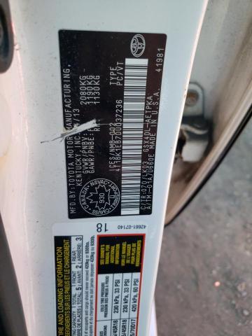 4T1BK1EB7DU037236 - 2013 TOYOTA AVALON BASE 白色 照片 12