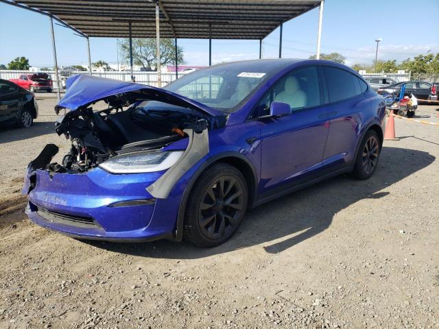 7SAXCBE67NF331653 - 2022 TESLA MODEL X BLUE photo 1