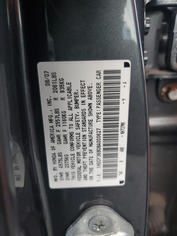 1HGCP36808A000627 - 2008 HONDA ACCORD EXL GRAY photo 12