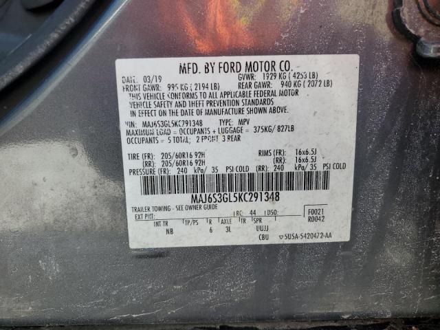 MAJ6S3GL5KC291348 - 2019 FORD ECOSPORT SE 银色 照片 14