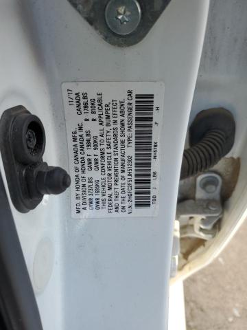 2HGFC2F51JH512302 - 2018 HONDA CIVIC LX WHITE photo 12