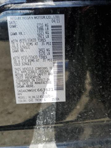 5N1AR2MM5FC663621 - 2015 NISSAN PATHFINDER S BLACK photo 13