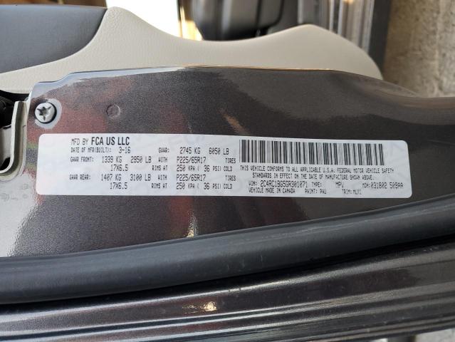 2C4RC1BG5GR301071 - 2016 CHRYSLER TOWN & COU TOURING ნაცრისფერი ფოტო 13