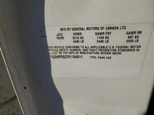 2G2WP552761104211 - 2006 PONTIAC GRAND PRIX 白色 照片 12