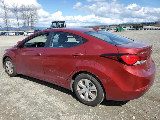 5NPDH4AE1GH734851 - 2016 HYUNDAI ELANTRA SE RED photo 2