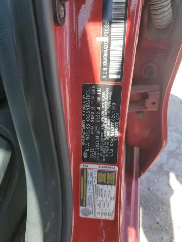 KNADN4A3XD6201553 - 2013 KIA RIO EX RED photo 12