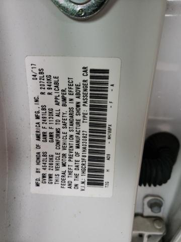 1HGCR3F81HA030827 - 2017 HONDA ACCORD EXL WHITE photo 12