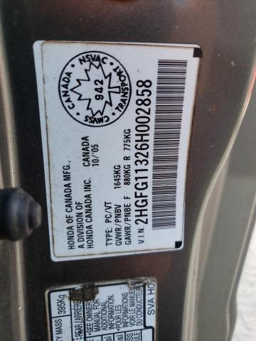 2HGFG11326H002858 - 2006 HONDA CIVIC DX VP Boz foto 13