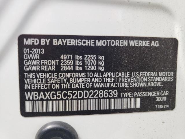 WBAXG5C52DD228639 - 2013 BMW 528 I WHITE photo 13